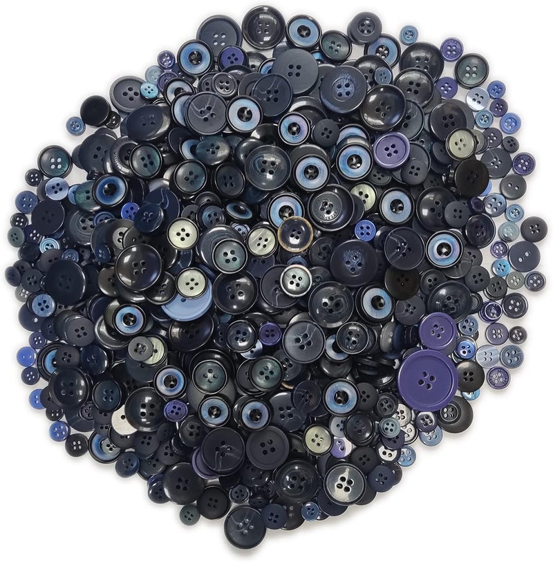 KOVOLALA 600-750Pcs Buttons for Crafts Assorted Sizes Resin Buttons for Sewing Decorations DIY Arts and Crafts Children's Manual Button Painting with a 60-inch Soft Ruler - Image 3
